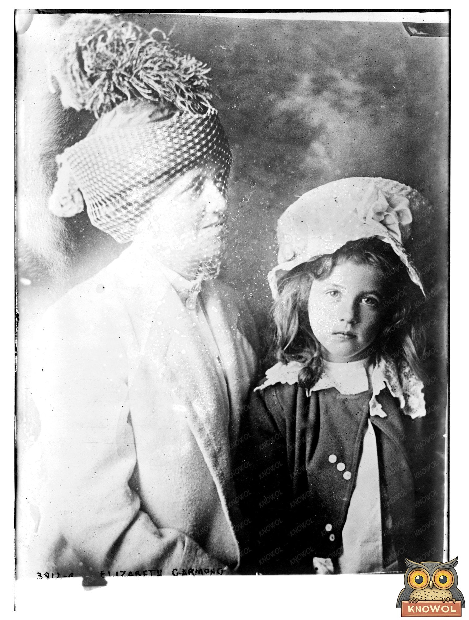 Historic Eliz. Garmong and child Print, Vintage Art