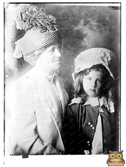 Historic Eliz. Garmong and child Print, Vintage Art