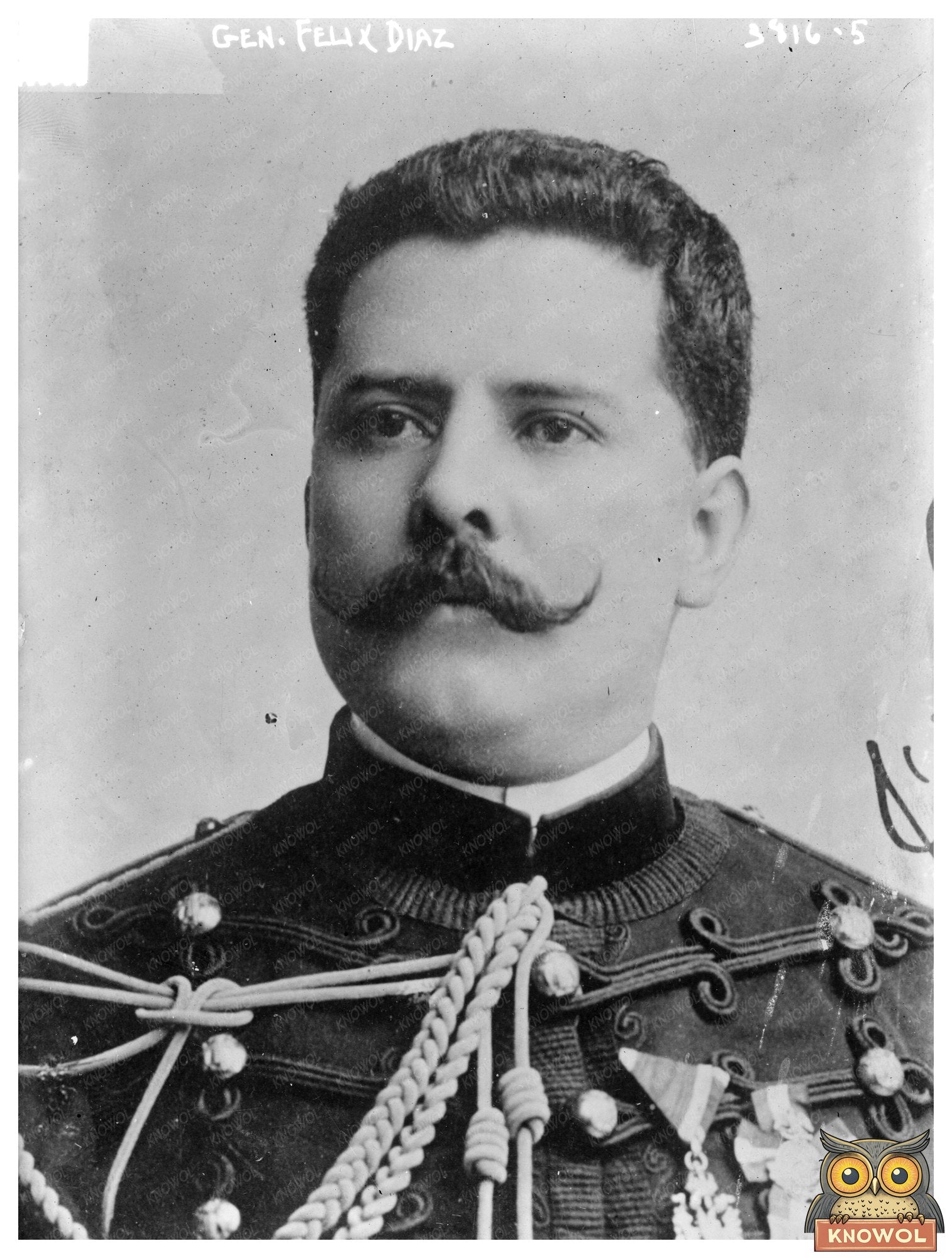 Historic Gen. Felix Diaz Print, Vintage Art