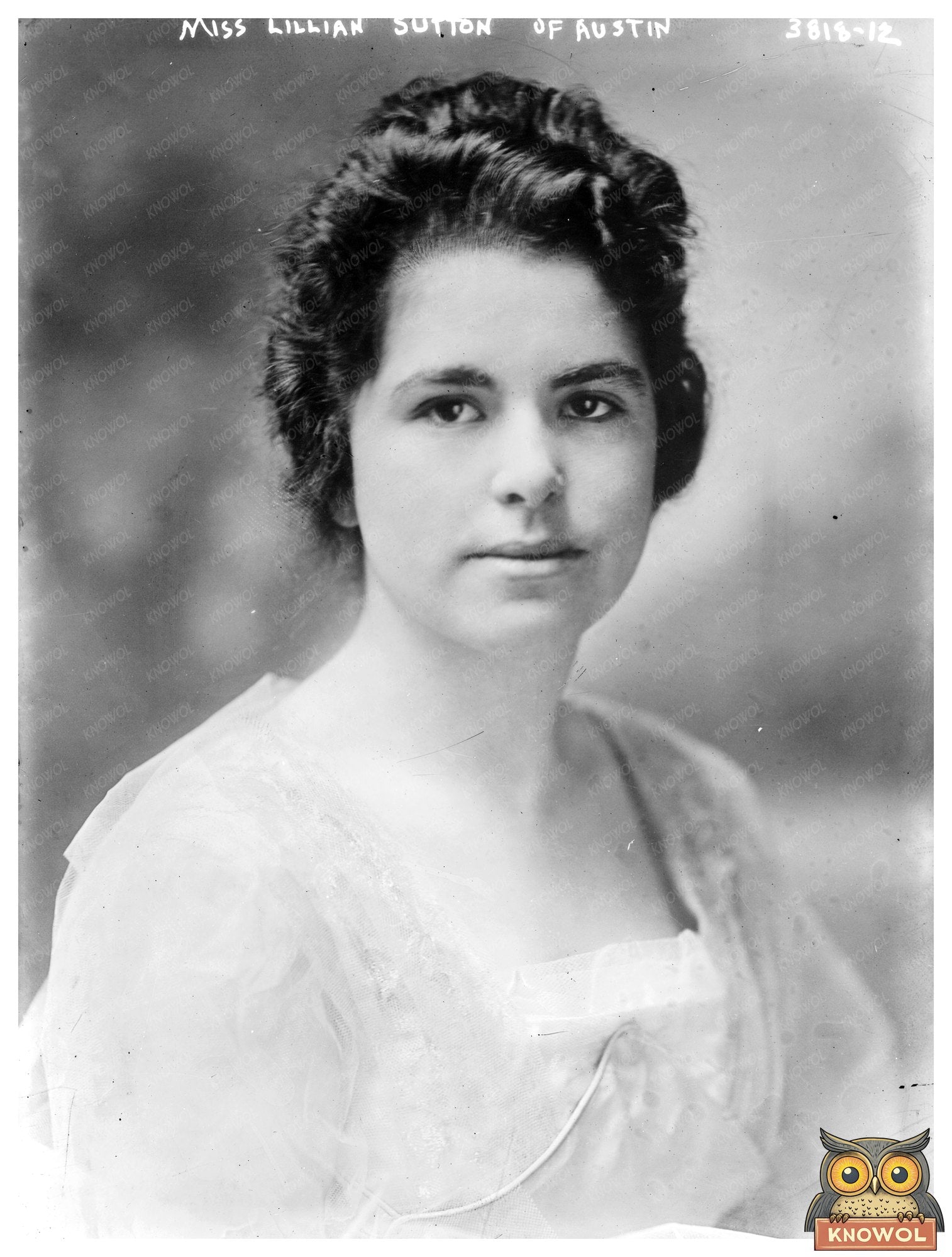 Historic Miss Lillian Sutton of Austin Print, Vintage Art