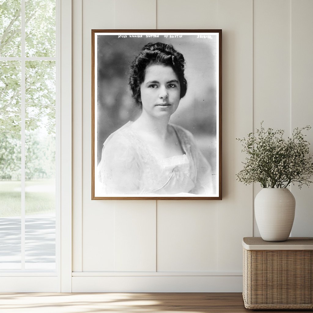 Historic Miss Lillian Sutton of Austin Print, Vintage Art