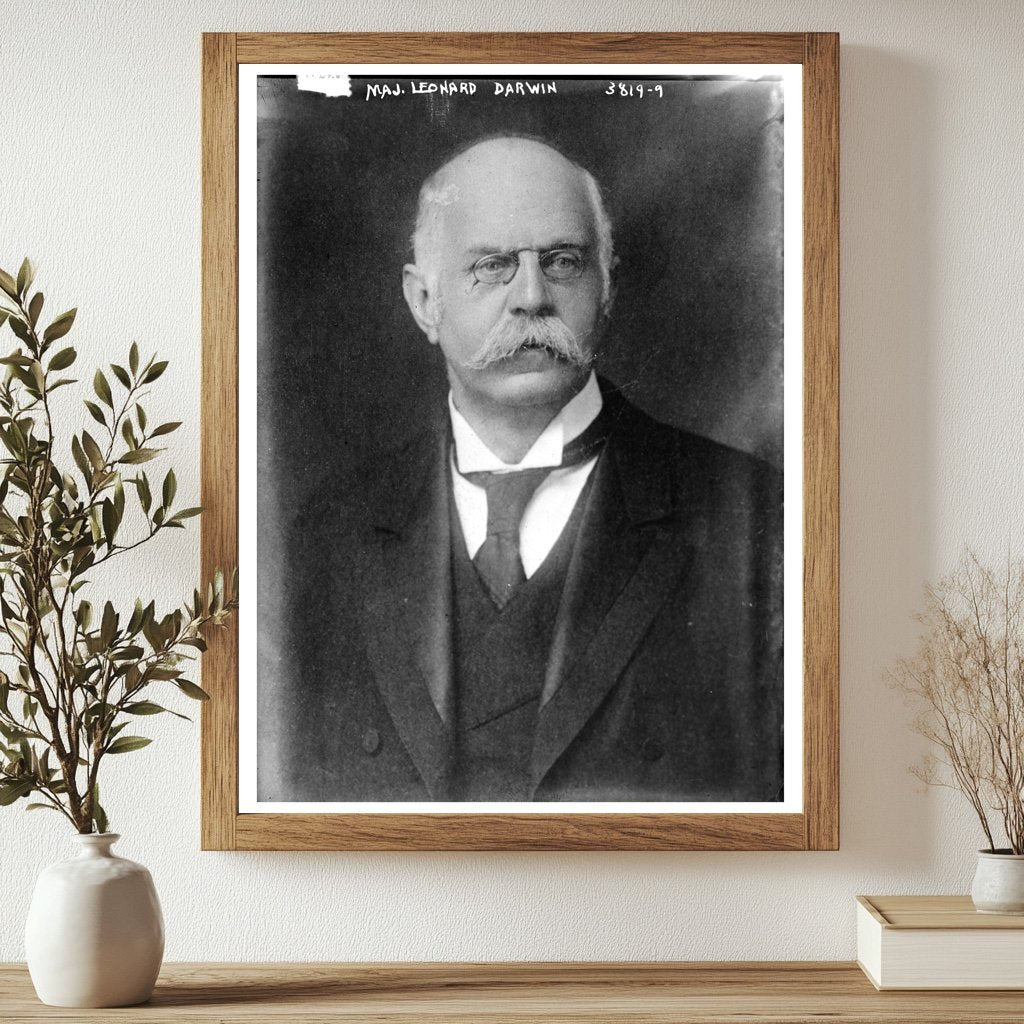 Historic Maj. Leonard Darwin Print, Vintage Art