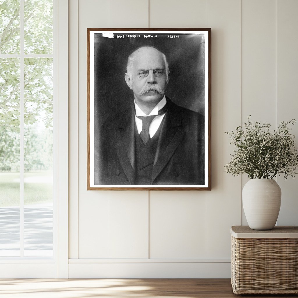Historic Maj. Leonard Darwin Print, Vintage Art