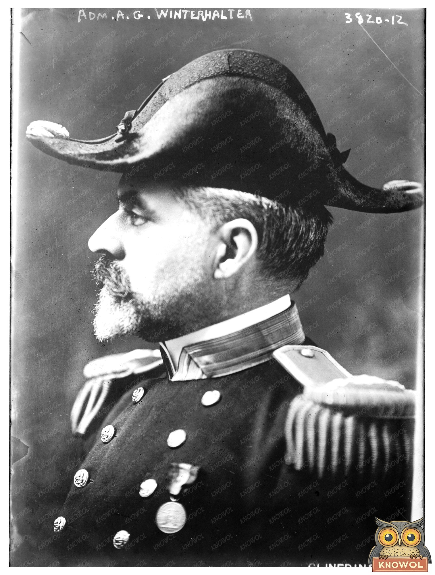 Historic Adm. A.G. Winterhalter Print, Vintage Art