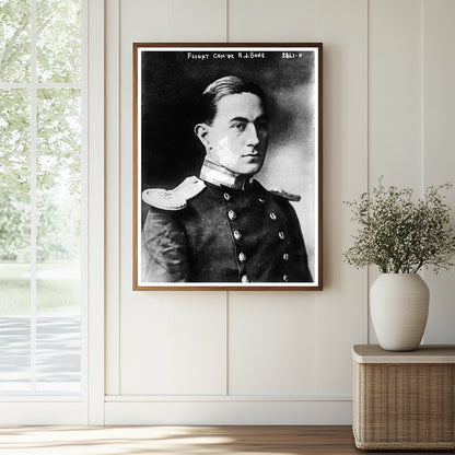 Historic Flight Com'dr R.J. Bone Print, Vintage Art