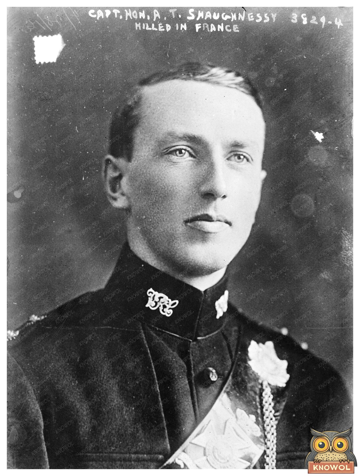 Historic Capt. Hon. A.T. Shaughnessy killed in France Print, Vintage Art