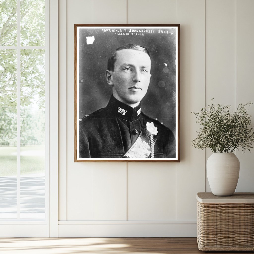 Historic Capt. Hon. A.T. Shaughnessy killed in France Print, Vintage Art