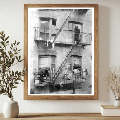 Historic Looking for mosquitos' breeding spots, N.Y. City Print, Vintage Art