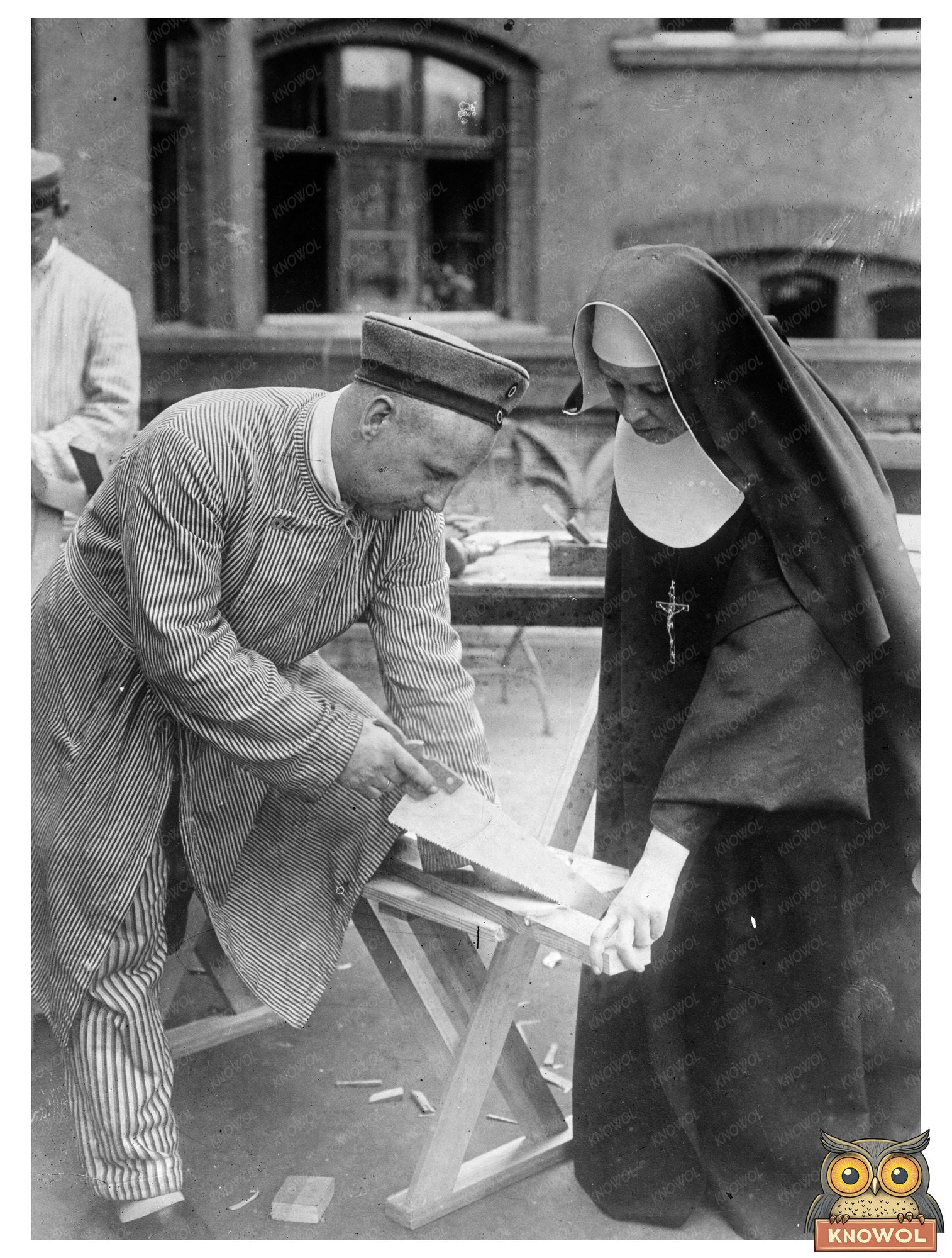 Historic Convalescent German soldier Print, Vintage Art