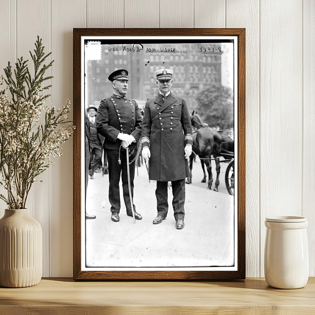 Historic Portrait of Gen. Leonard Wood & Adm. Usher
