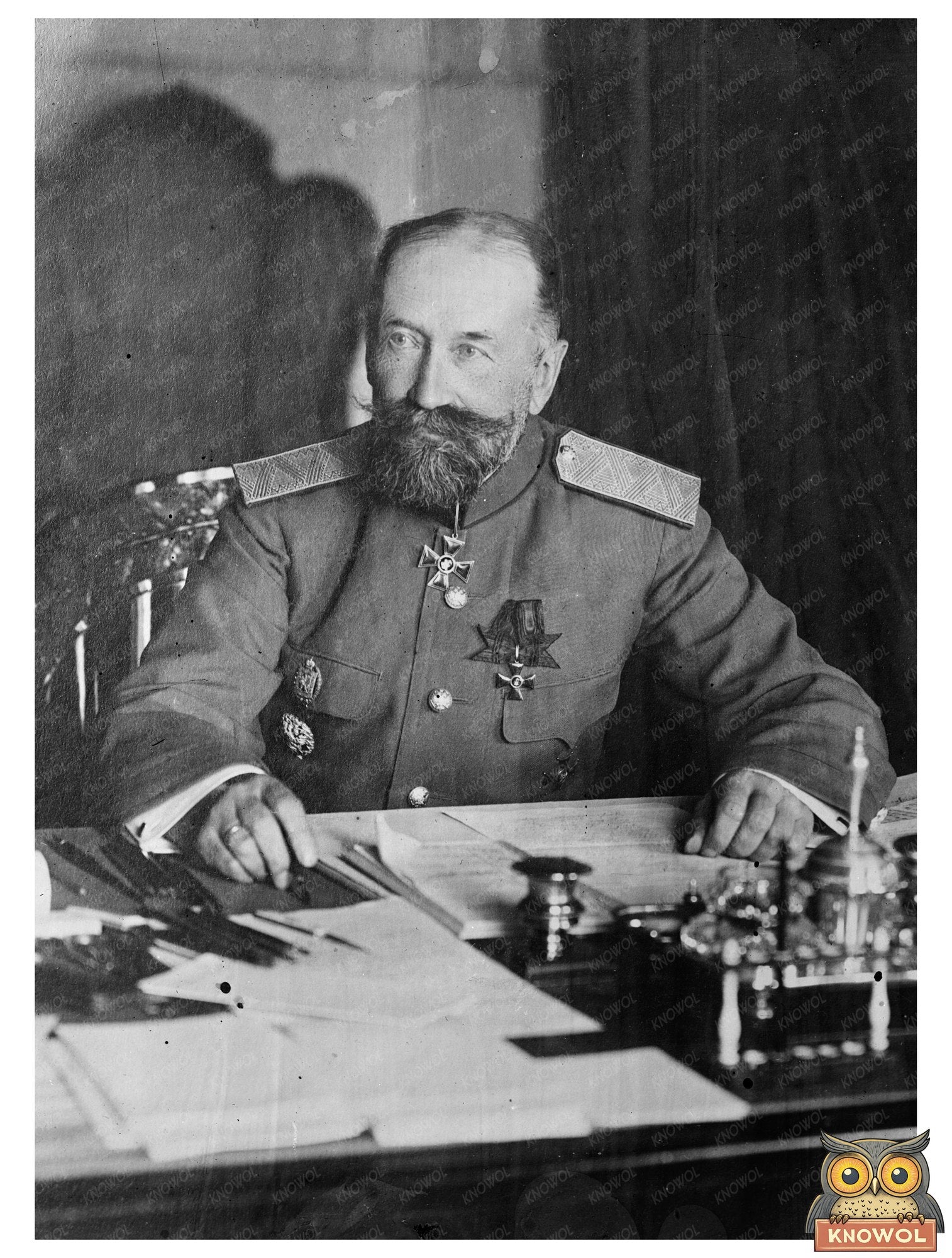 Historic Gen. Polivanoff, Minister of War Print, Vintage Art
