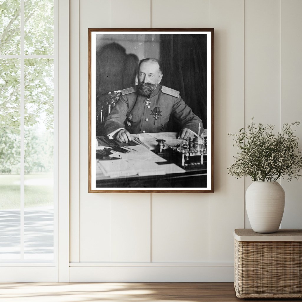 Historic Gen. Polivanoff, Minister of War Print, Vintage Art