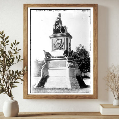 Historic Lincoln Monument, Philadelphia Print, Vintage Art