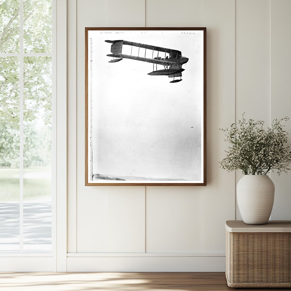 Historic Burgess Seaplane for N.Y. Naval Militia Print, Vintage Art