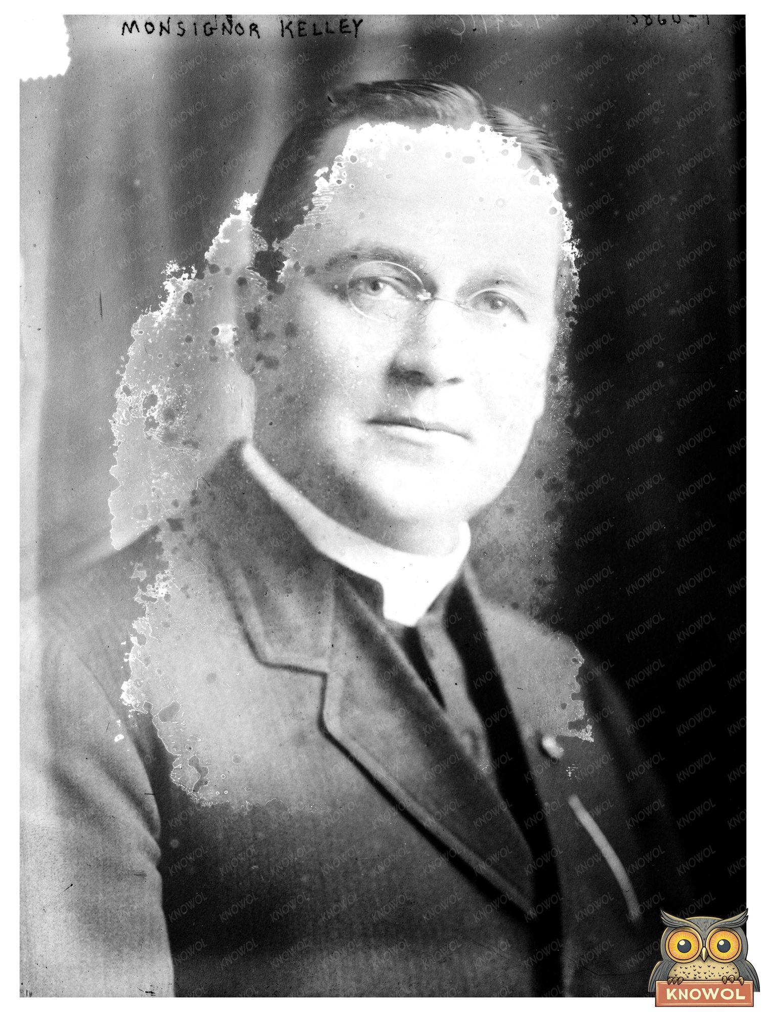 Historic Monsignor Kelley Print, Vintage Art