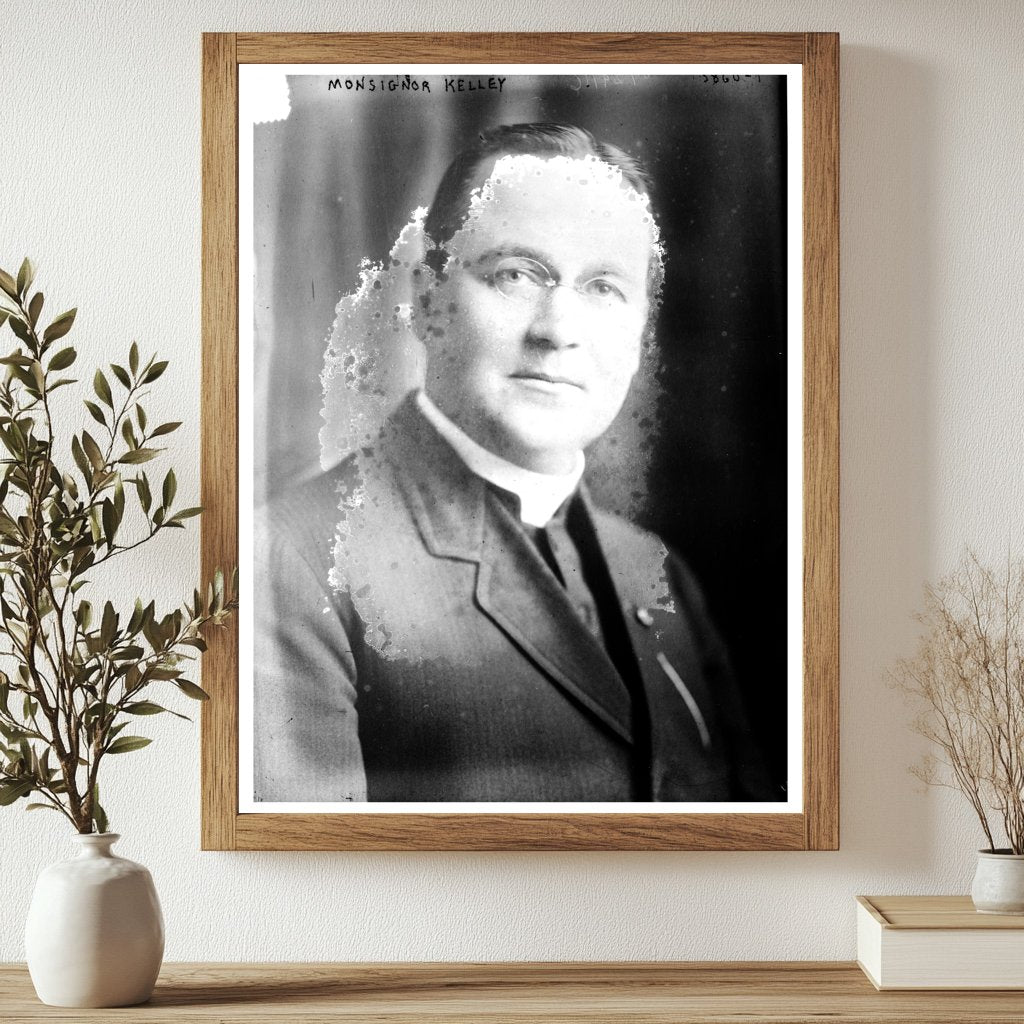 Historic Monsignor Kelley Print, Vintage Art
