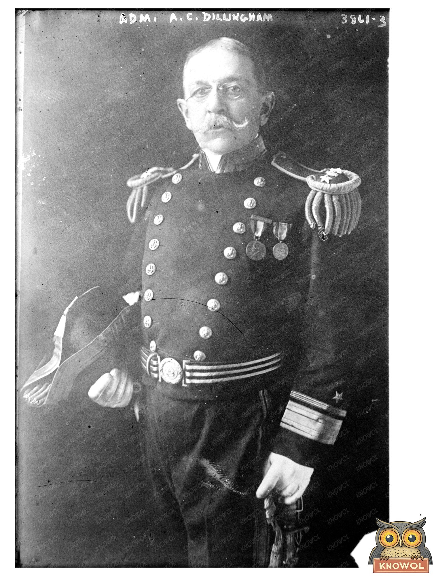 Historic Adm. A.C. Dillingham Print, Vintage Art