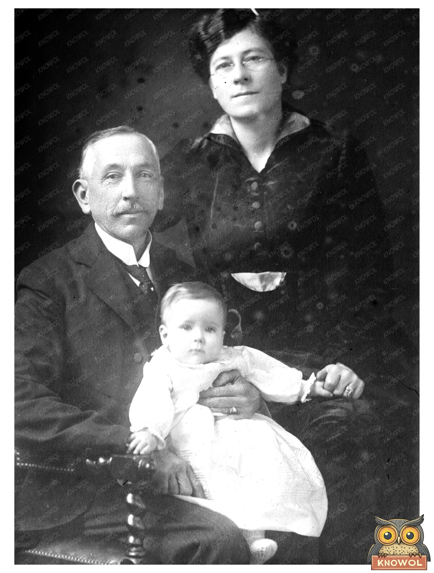 Historic Hughes & family (Prime Min'r. of Australia) Print, Vintage Art