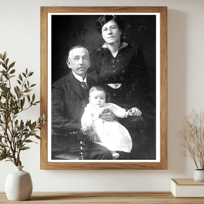 Historic Hughes & family (Prime Min'r. of Australia) Print, Vintage Art