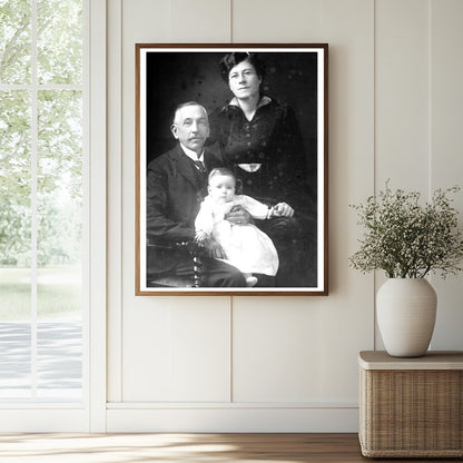 Historic Hughes & family (Prime Min'r. of Australia) Print, Vintage Art