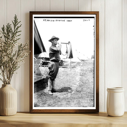 Vintage New York National Guard Aviation Camp Photo