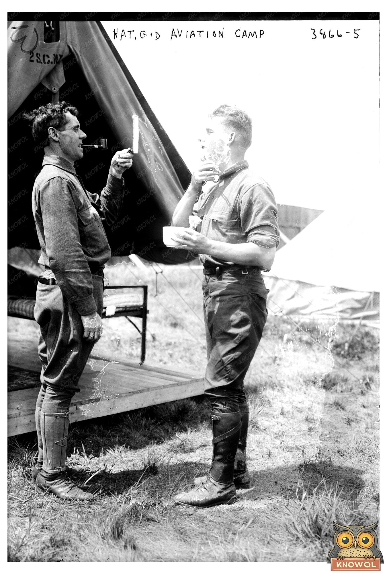 Early 20th Century Military Aviation Camp Scene