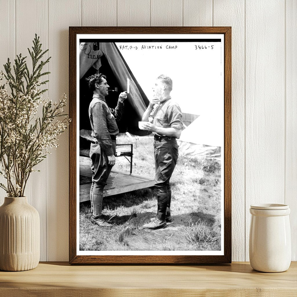 Early 20th Century Military Aviation Camp Scene