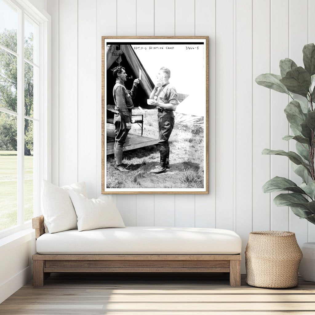 Early 20th Century Military Aviation Camp Scene