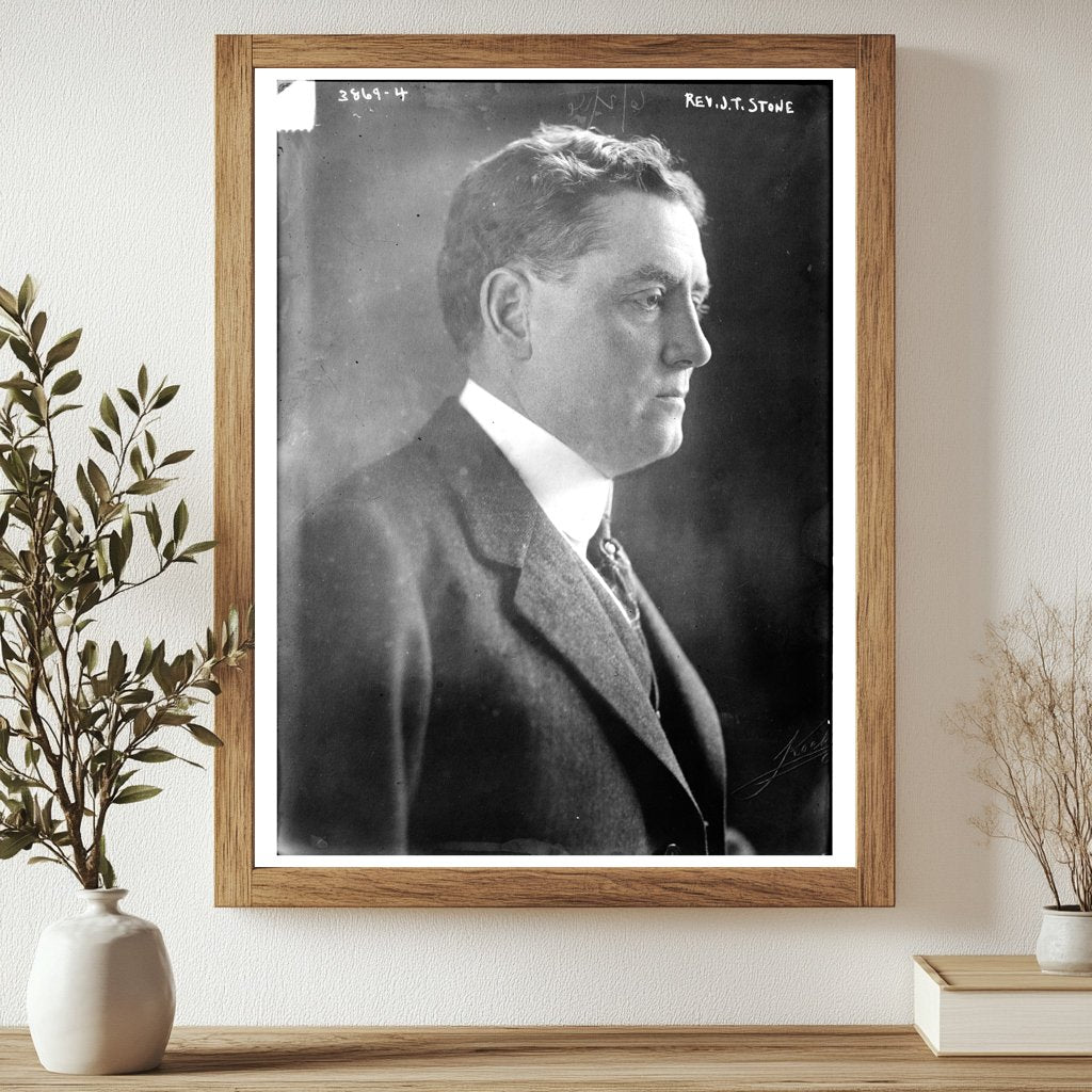 Historic Rev. J.T. Stone Print, Vintage Art