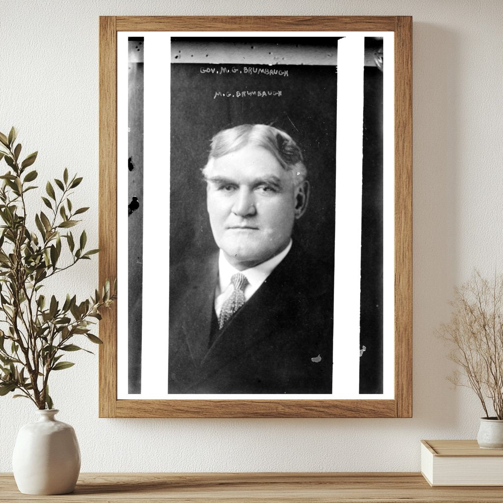 Historic Gov. M.G. Brumbaugh Print, Vintage Art