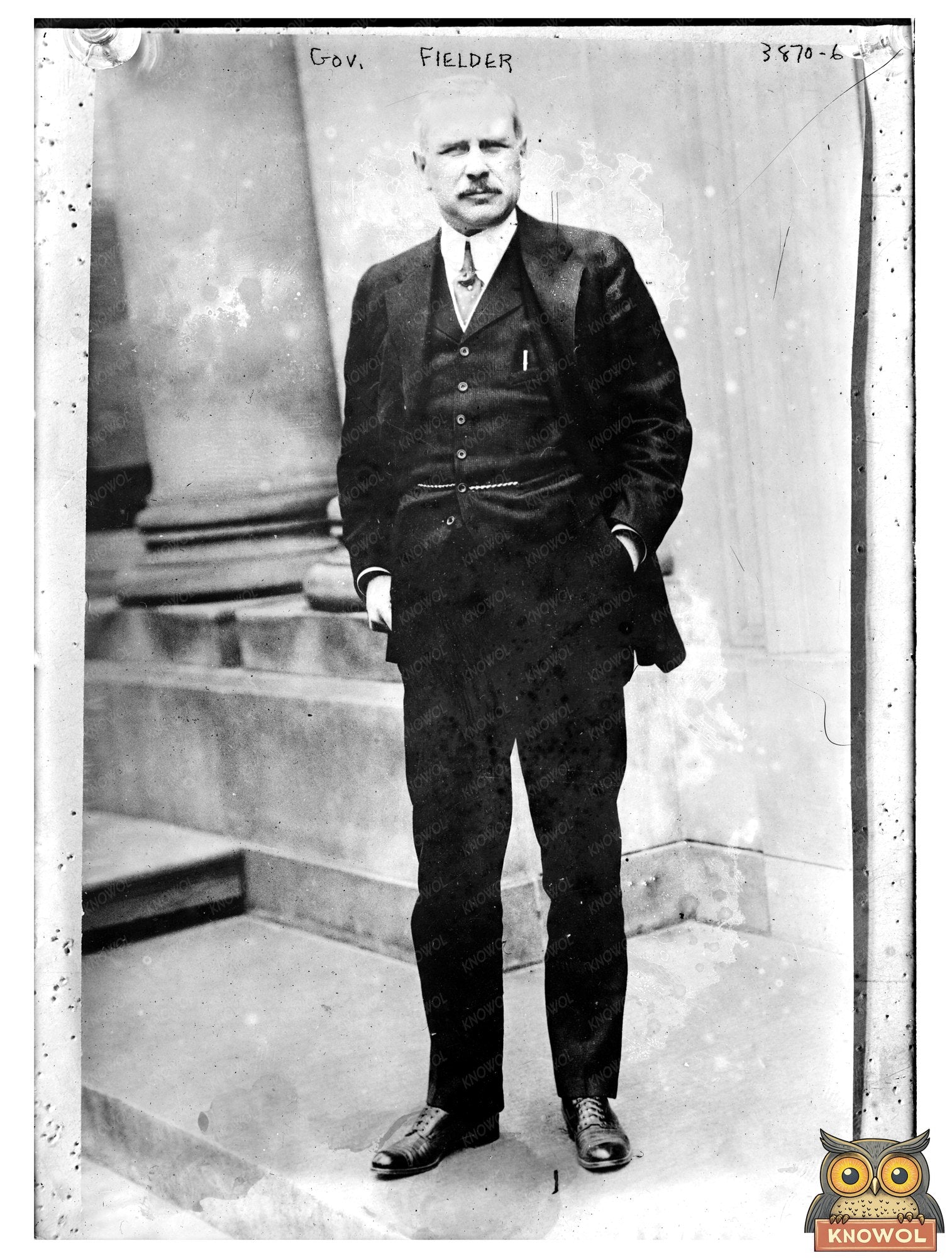 Historic Gov. Fielder Print, Vintage Art