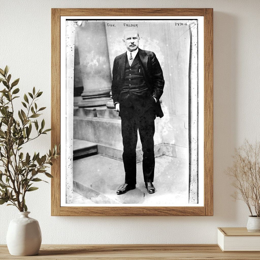 Historic Gov. Fielder Print, Vintage Art