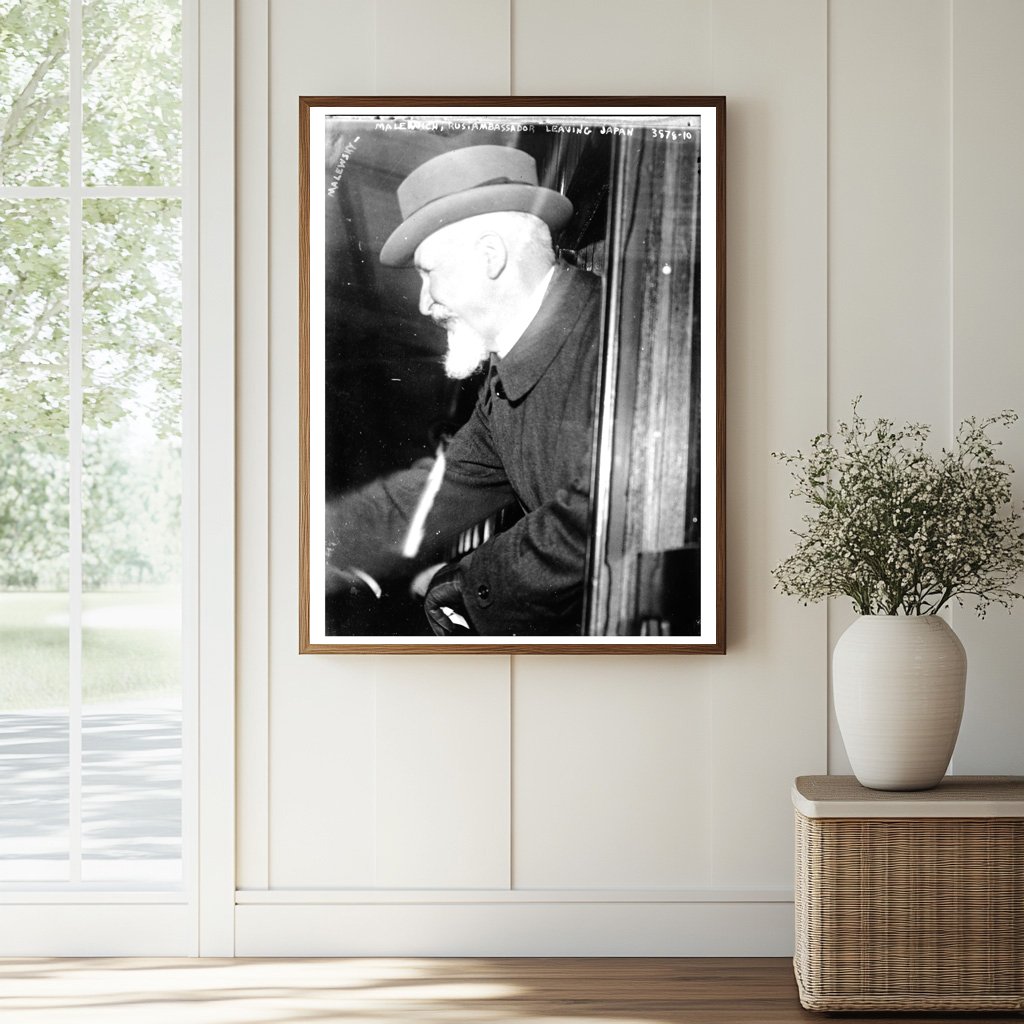 Historic Malewsky-Malewich, Rus[sian] Ambassador leaving Japan Print, Vintage Art