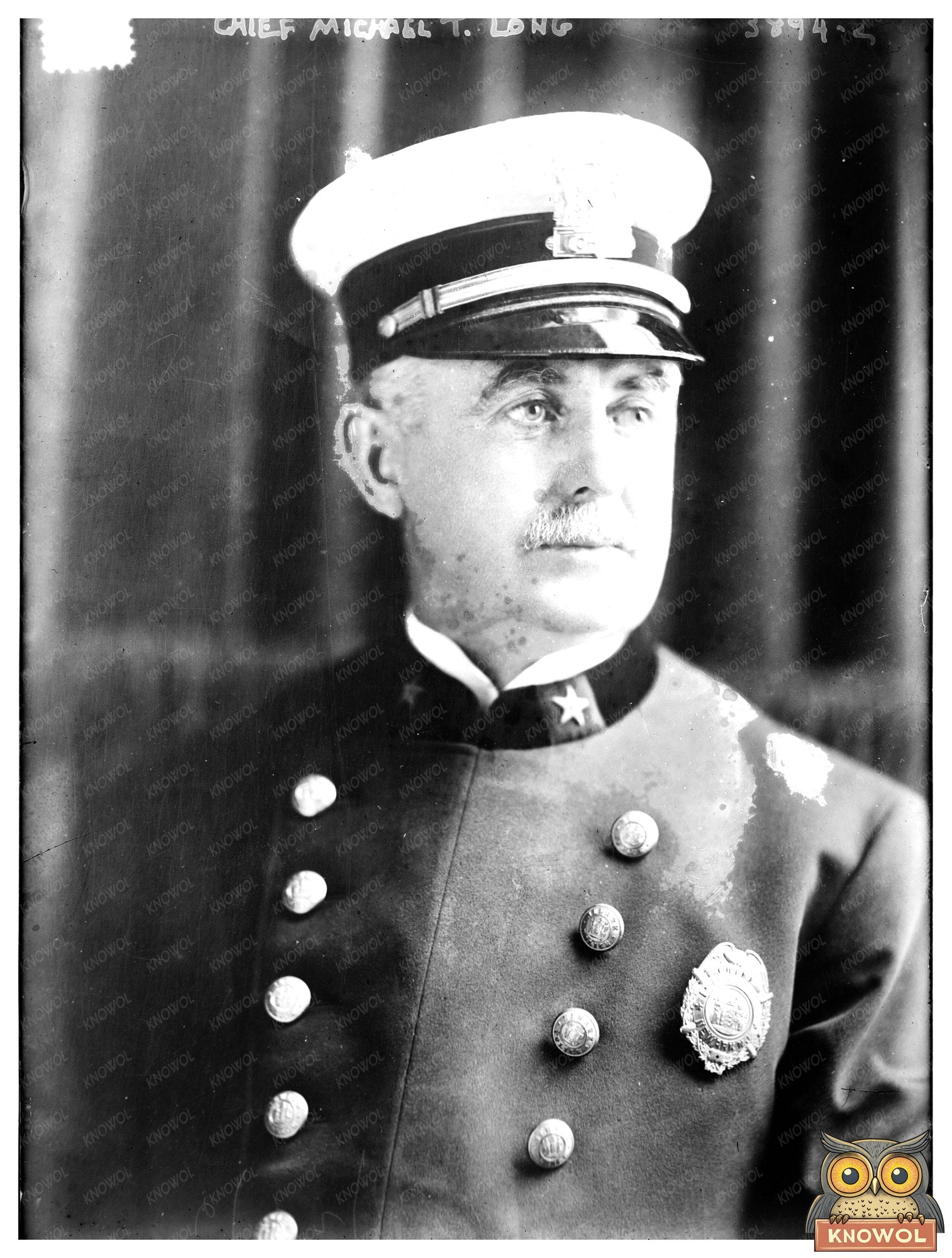 Historic Chief Michael T. Long Print, Vintage Art