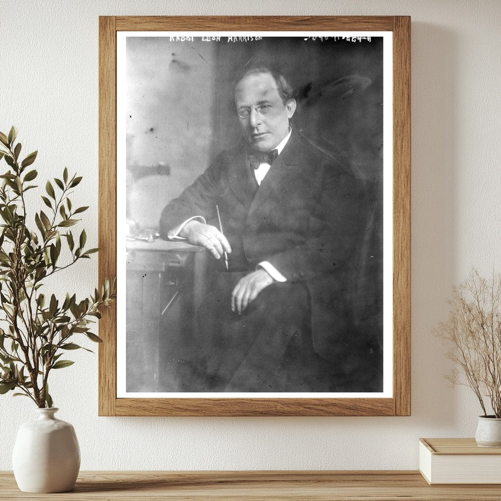 Historic Rabbi Leon Harrison Print, Vintage Art