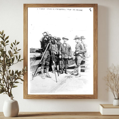 Historic Finding Range of Matamoros from Int. Bridge Print, Vintage Art