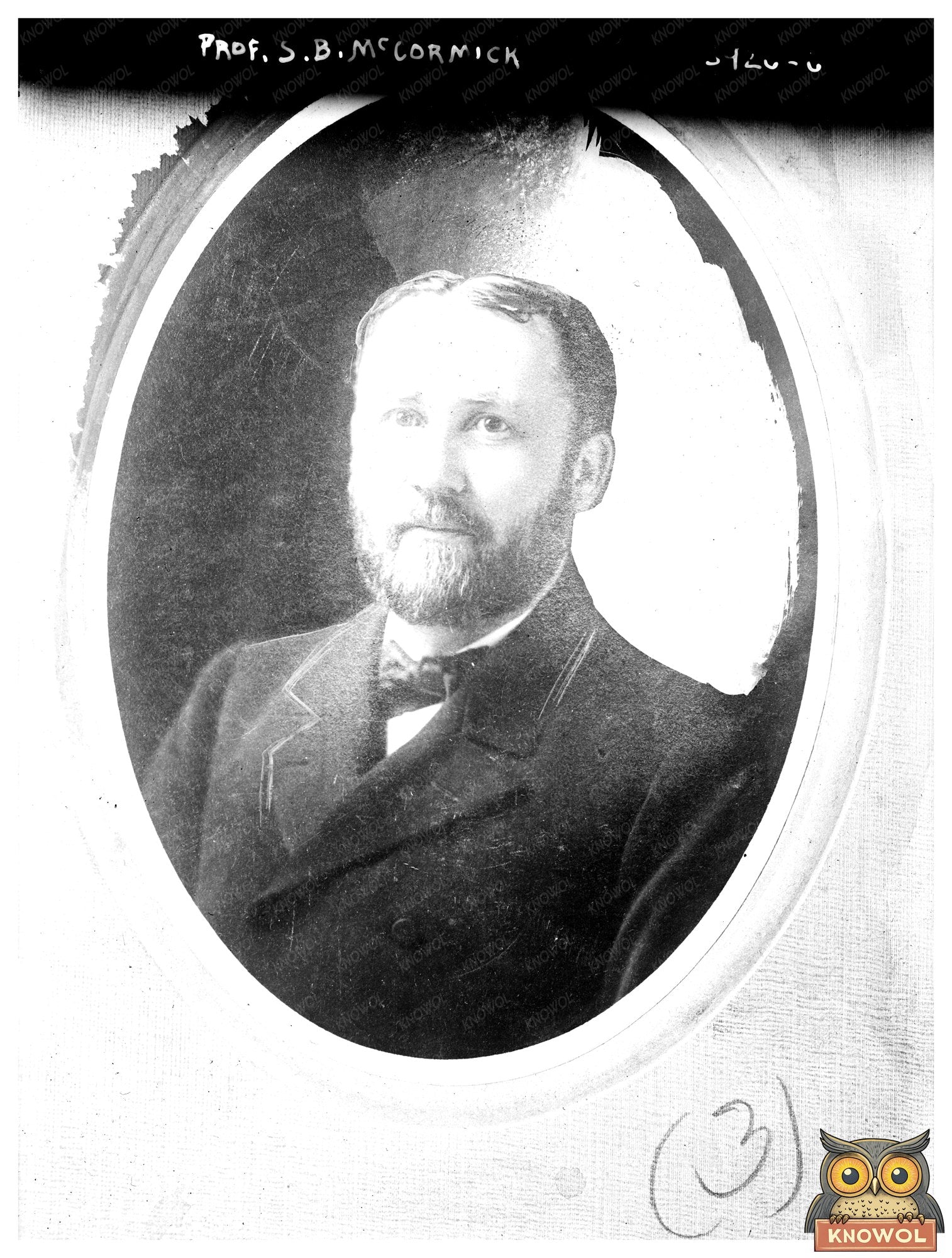Historic Prof. S.B. McCormick Print, Vintage Art