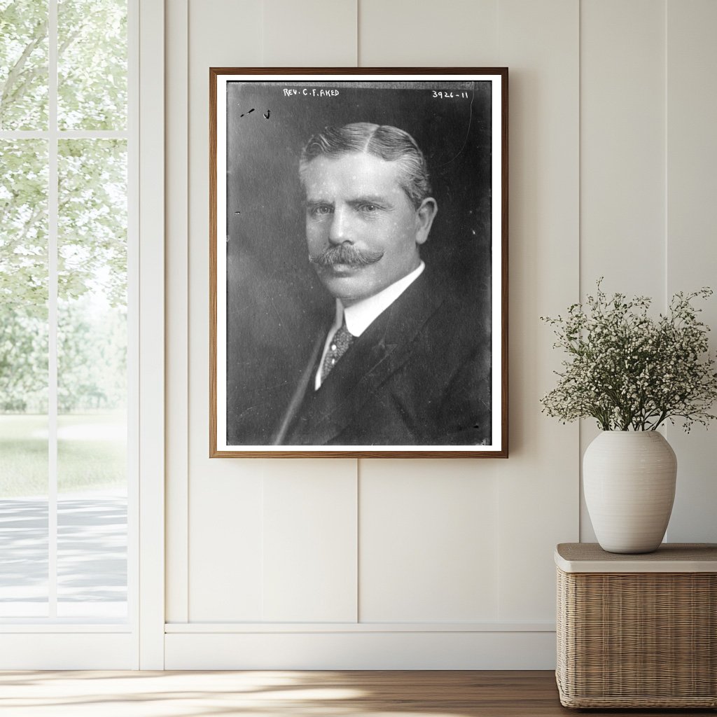 Historic Rev. C.F. Aked Print, Vintage Art