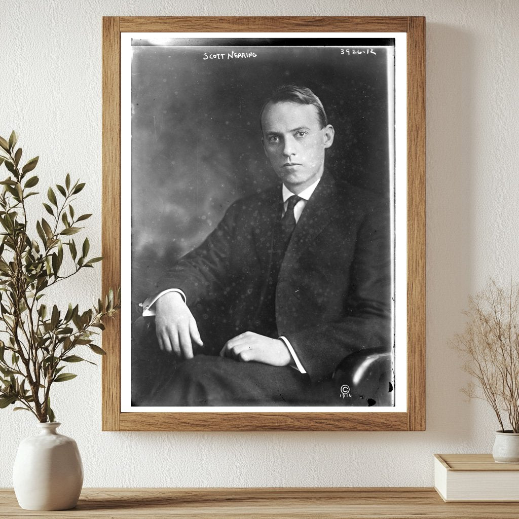 Historic Scott Nearing Print, Vintage Art
