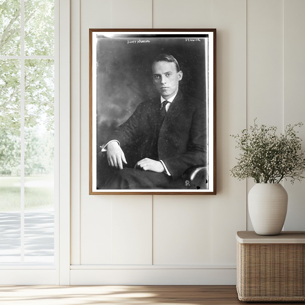 Historic Scott Nearing Print, Vintage Art