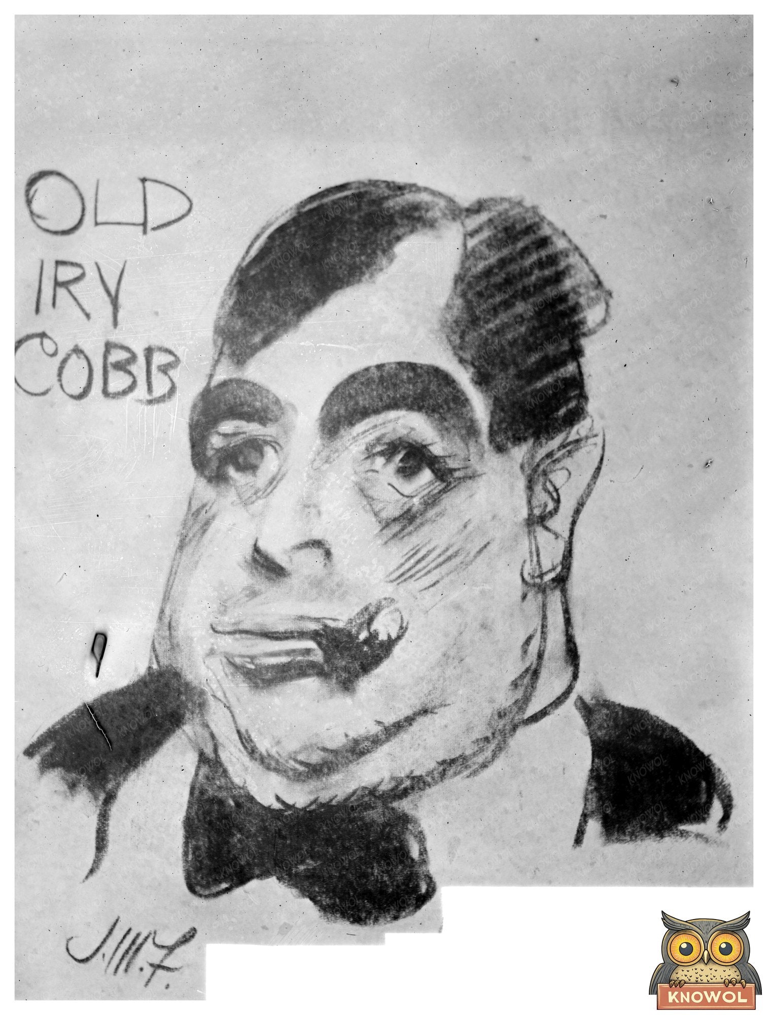 Historic Irvin Cobb Print, Vintage Art