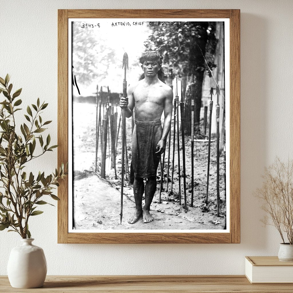 Historic Antonio, Chief of Bontoc Igorot Print, Vintage Art