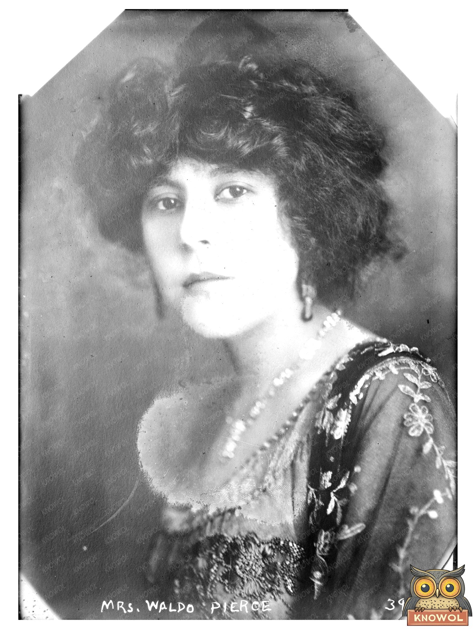 Historic Mrs. Waldo Pierce [i.e. Peirce] Print, Vintage Art