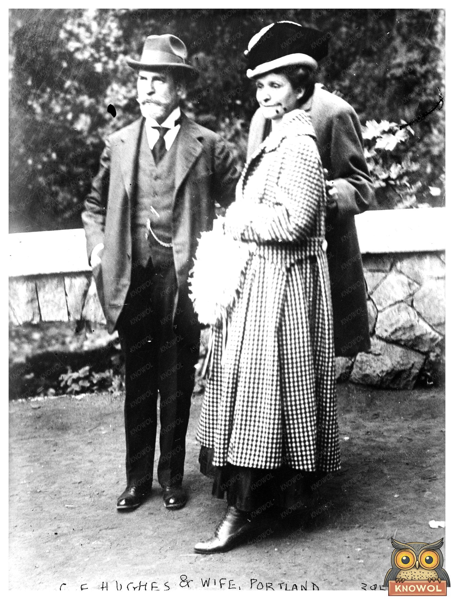 Historic C.E. Hughes & wife, Portland Print, Vintage Art
