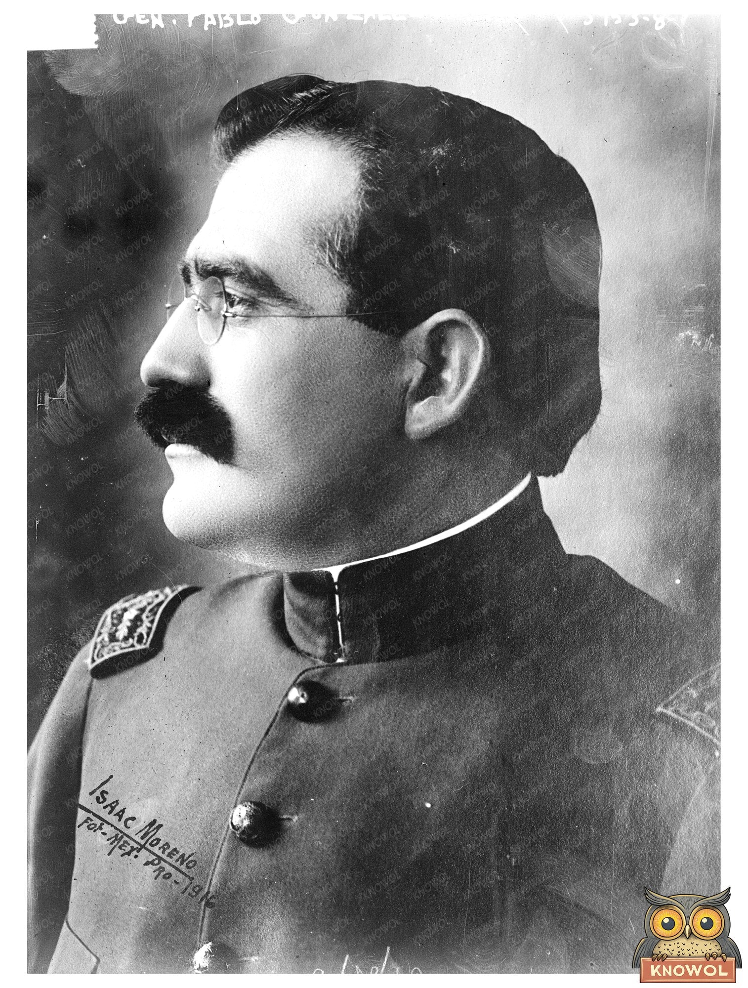 Historic Gen. Pablo Gonzalez Print, Vintage Art