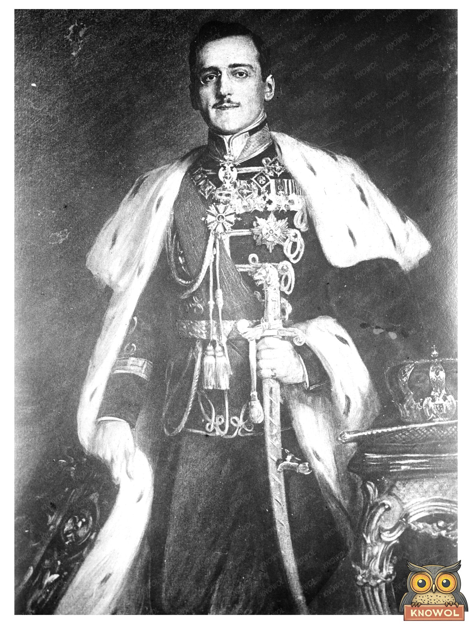 Historic King of Serbia Print, Vintage Art