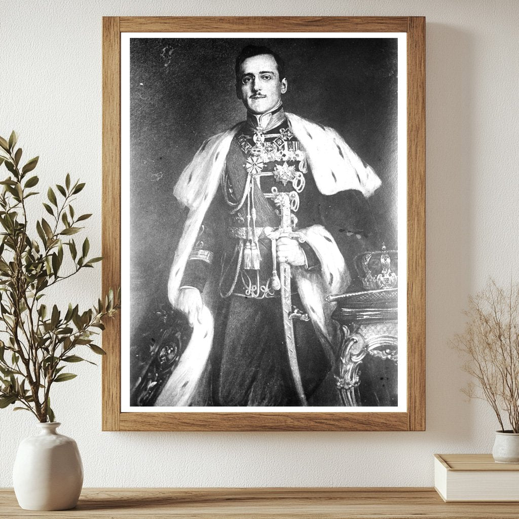 Historic King of Serbia Print, Vintage Art