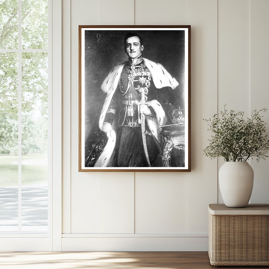 Historic King of Serbia Print, Vintage Art
