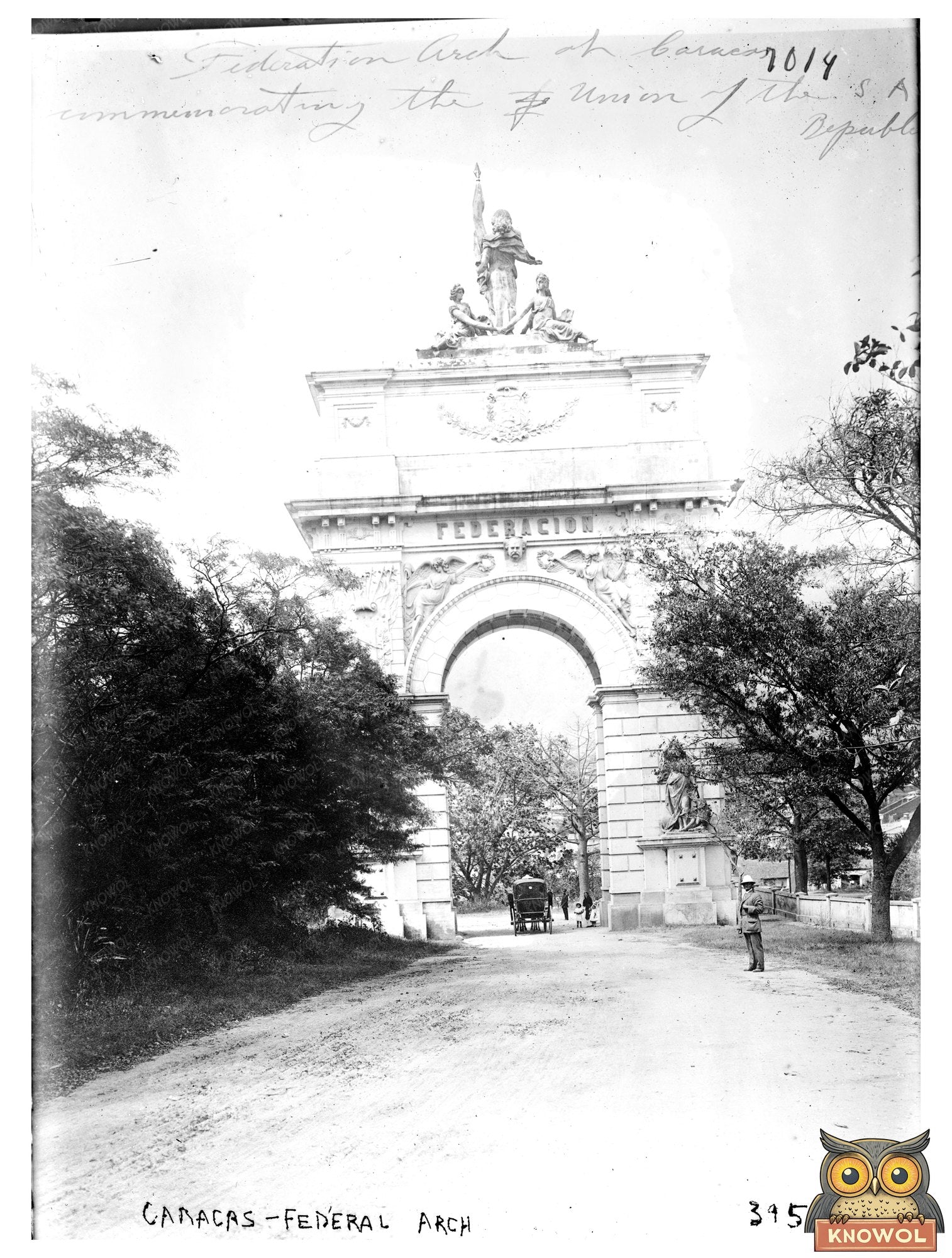 Historic Caracas -- Federal Arch Print, Vintage Art
