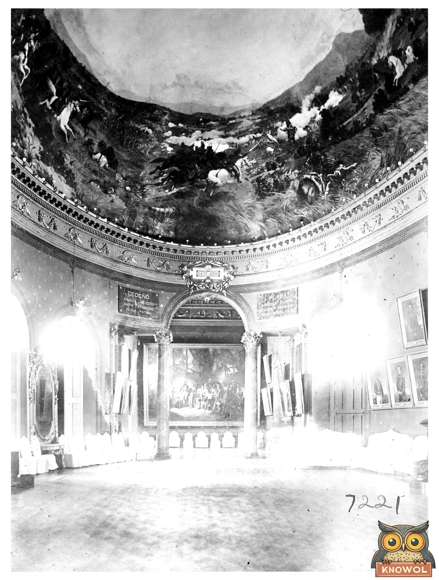 Historic Caracas, Interior Federal Bldg. Print, Vintage Art